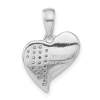Sterling Silver Polished CZ Heart Pendant view 4