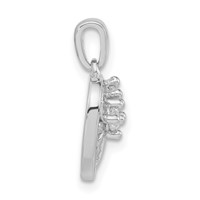 Sterling Silver Polished CZ Heart Pendant view 2