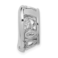 Sterling Silver Platinum-plated Vibrant Moving CZ Heart Chain Slide view 2