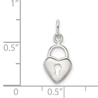 Sterling Silver Polished Heart Lock Charm view 4