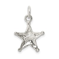 Sterling Silver Sheriff's Badge Charm view 4