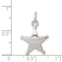 Sterling Silver Sheriff's Badge Charm view 3