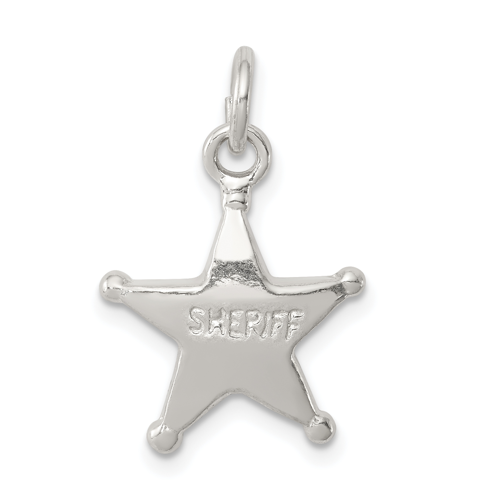 Sterling Silver Sheriff's Badge Charm (QC851)