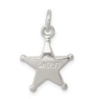Sterling Silver Sheriff's Badge Charm view 1