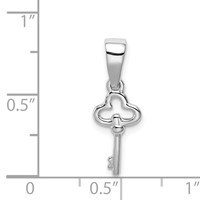 Sterling Silver Rhodium-plated Small Key Pendant view 4