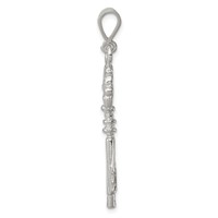 Sterling Silver Polished and Textured Key Pendant view 2