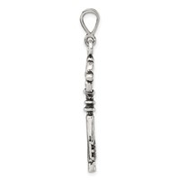 Sterling Silver Antiqued & Textured Key Pendant view 2