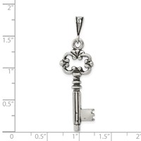 Sterling Silver Antiqued & Textured Key Pendant view 3
