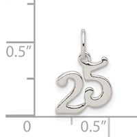 Sterling Silver Polished Cut-out 25 Charm view 3