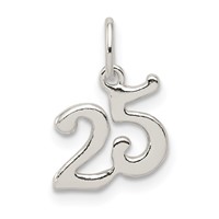 Sterling Silver Polished Cut-out 25 Charm view 1