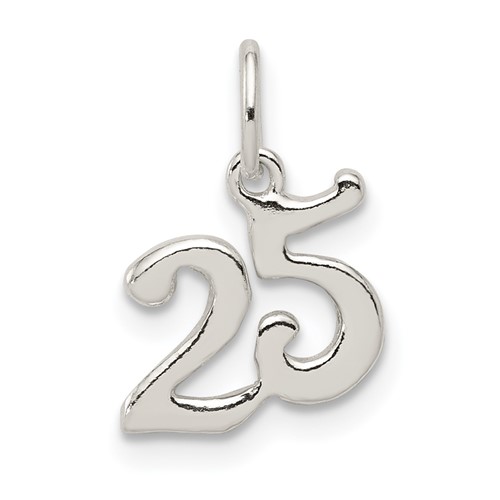 Sterling Silver Polished Cut-out 25 Charm