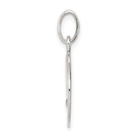 Sterling Silver Polished and Diamond-cut Love CZ Charm view 2