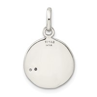 Sterling Silver Polished and Diamond-cut Love CZ Charm view 3