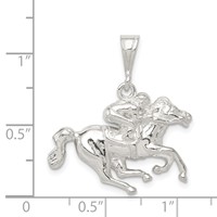 Sterling Silver Race Horse Charm view 3