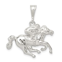 Sterling Silver Race Horse Charm view 1