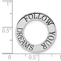 Sterling Silver Rhodium-plated Polished Follow Your Dreams Chain Slide view 4