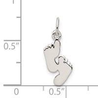 Sterling Silver Polished Feet Pendant view 3