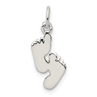 Sterling Silver Polished Feet Pendant view 1