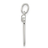 Sterling Silver Polished Footprint CZ Charm view 2