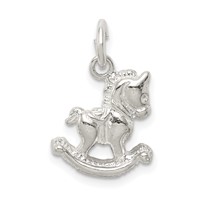 Sterling Silver Polished Rocking Horse Pendant view 4