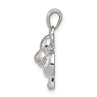 Sterling Silver Rhodium-plated Polished Satin Moose Pendant view 2