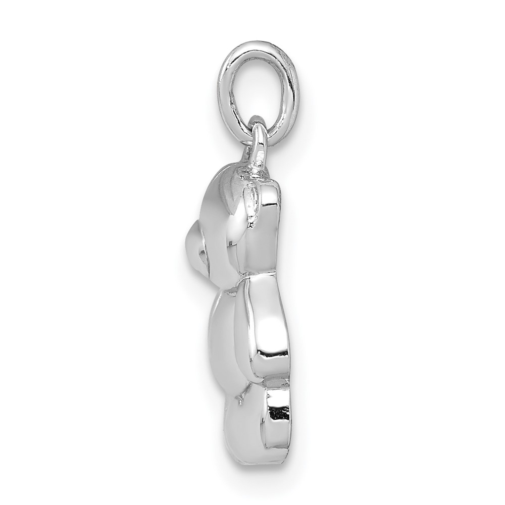 Sterling Silver Rhodium-plated Teddy Bear Pendant (QC8566)