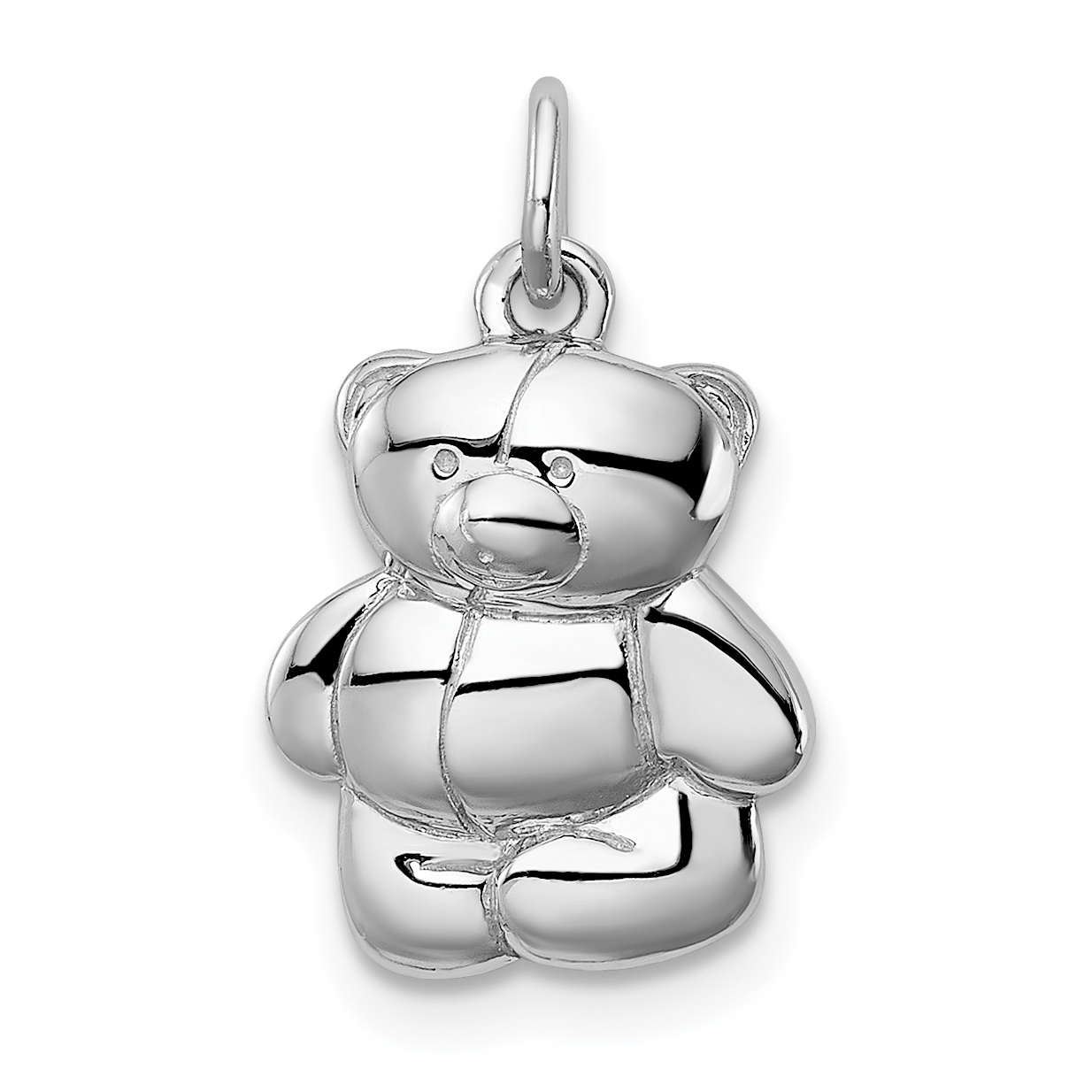 Sterling Silver Rhodium-plated Teddy Bear Pendant (QC8566)
