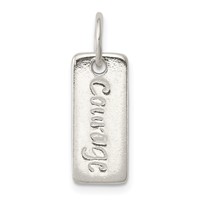 Sterling Silver Polished Courage Survivor Reversible Charm view 3
