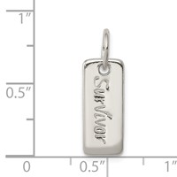 Sterling Silver Polished Courage Survivor Reversible Charm view 4