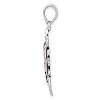Sterling Silver Antiqued Sun and Crescent Moon Face Pendant view 2