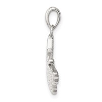 Sterling Silver Rhodium-plated CZ Butterfly Pendant view 2