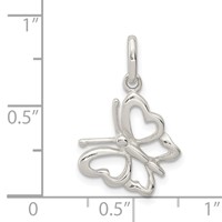 Sterling Silver Polished Butterfly Charm view 3