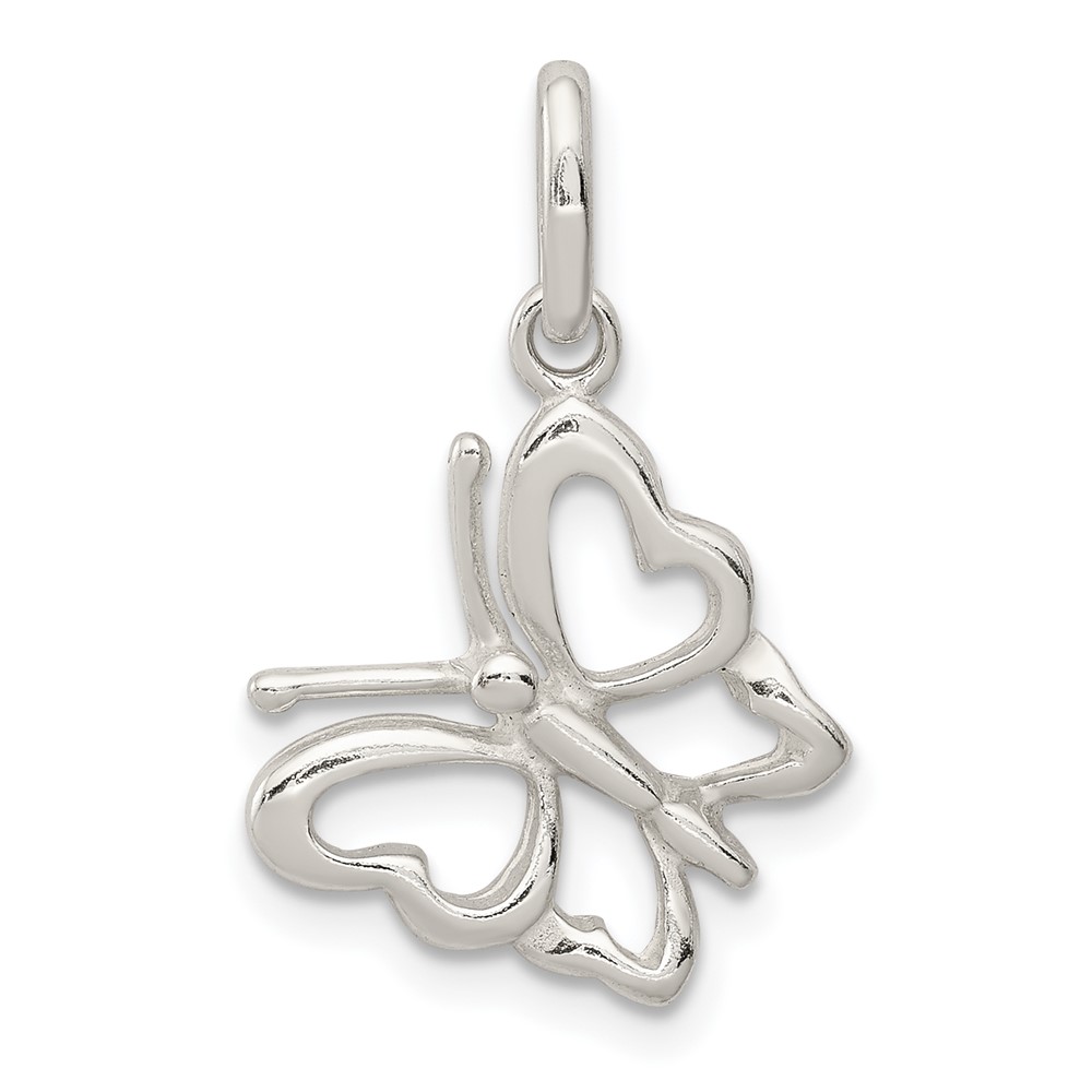 Sterling Silver Polished Butterfly Charm