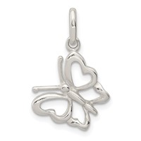 Sterling Silver Polished Butterfly Charm view 1