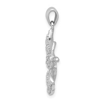 Sterling Silver Rhodium-plated CZ Butterfly Pendant view 2