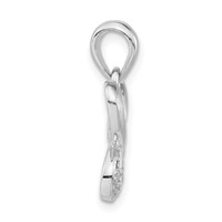 Sterling Silver Satin CZ Butterfly Pendant view 2