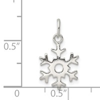 Sterling Silver Polished Snowflake Charm view 3