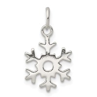 Sterling Silver Polished Snowflake Charm view 1