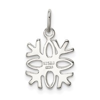 Sterling Silver Polished Snowflake Charm view 4