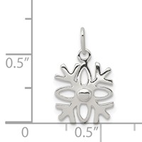 Sterling Silver Polished Snowflake Charm view 3
