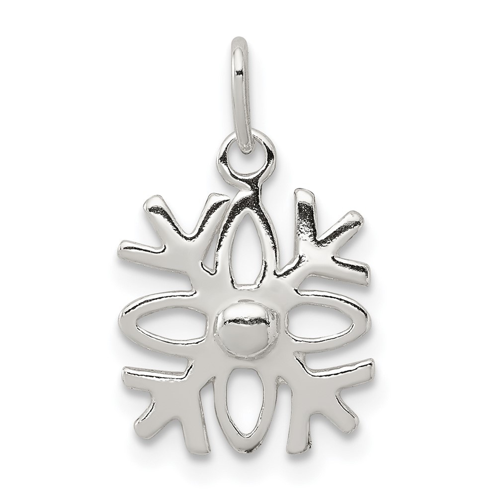 Sterling Silver Polished Snowflake Charm