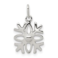 Sterling Silver Polished Snowflake Charm view 1
