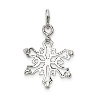 Sterling Silver Polished Snowflake Pendant view 4