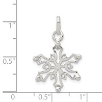 Sterling Silver Polished Snowflake Pendant view 3