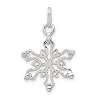 Sterling Silver Polished Snowflake Pendant view 1