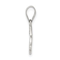 Sterling Silver Rhodium-plated Polished Bunny Pendant view 2