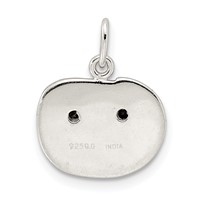 Sterling Silver Polished Orange Enameled Jack-o-Lantern Pumpkin Charm view 3