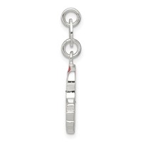 Sterling Silver Polished Enamel Santa Charm view 2