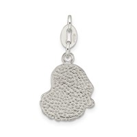 Sterling Silver Polished Enamel Santa Charm view 4