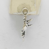 Sterling Silver Antiqued Jet Fighter Angled Pendant view 2